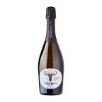 A bottle of Prosecco DOC with a label that features an illustration of a moose, indicating the brand 'Loose Moose'.